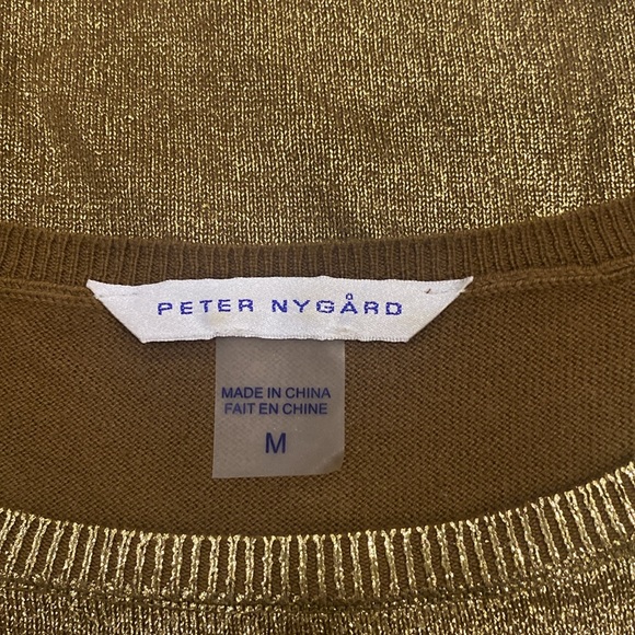 Peter Nygard Gold Sweater in Cotton Blend Size Medium - Picture 5 of 6